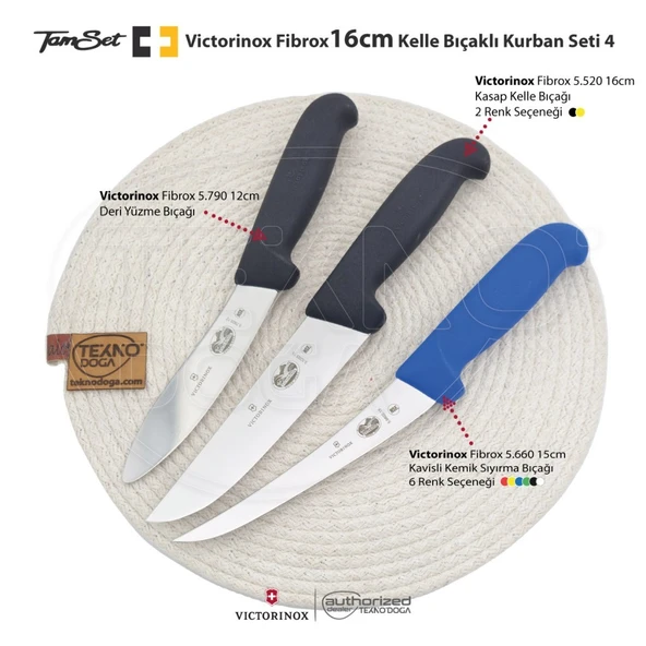 Victorinox Fibrox 16cm Kelle Bıçaklı Kurban Seti 4 ürün görseli 1
