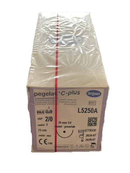 Doğsan Pegelak 2/0 25mm 1/2 Keskin 75cm L5250A (1 Kutu) ürün görseli 1