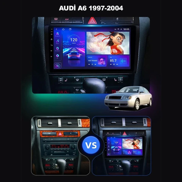 Audi A6 1997-2004 9 inç Multimedya Çerçevesi - Resim 2
