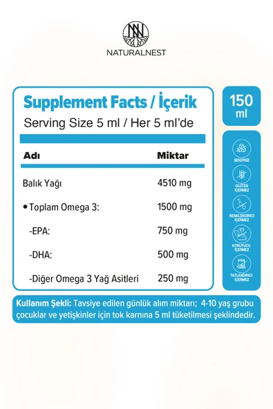 Naturalnest Fishy Şurup 150 ml - Resim 2