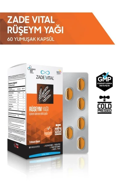 Zade Vital Ruşeym Yağı 500 mg 60 Kapsül ürün görseli 1