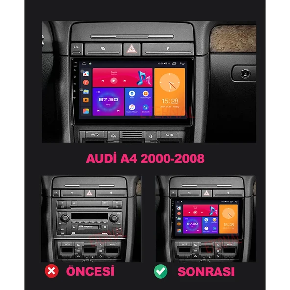 Audi A4 2002-2008 Seat Exeo 9 inç Multimedya Çerçevesi - Resim 2