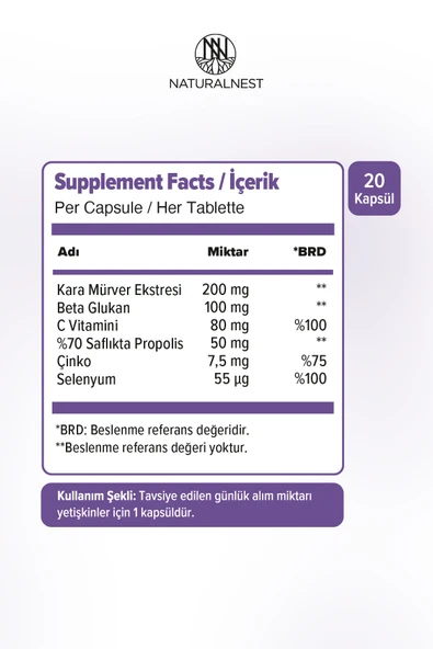 Naturalnest STD Immy Sambucus 20 Kapsül ( TEKLİDİR ) - Resim 2