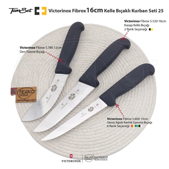 Victorinox Fibrox 16cm Kelle Bıçaklı Kurban Seti 25 ürün görseli 1