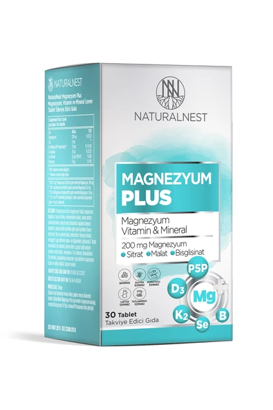 Naturalnest Magnezyum 200 Mg 30 Tablet ürün görseli 1