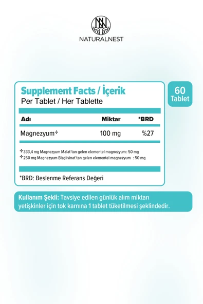Naturalnest Magnezyum 60 Tablet - Resim 2