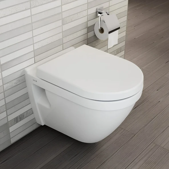 Vitra S50 Kanalsız Beyaz Asma Klozet 7740T003-0850, Vitra Yavaş Kapak 121-003-909 ürün görseli 1