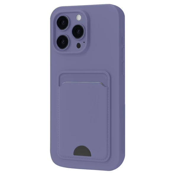 Apple İphone 16 Pro Max Kılıf Kelvin Kartvizitli Silikon - Lila ürün görseli 1