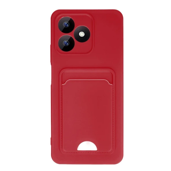 Realme Note 50 4g Kılıf Kelvin Kartvizitli Silikon - Kırmızı ürün görseli 1