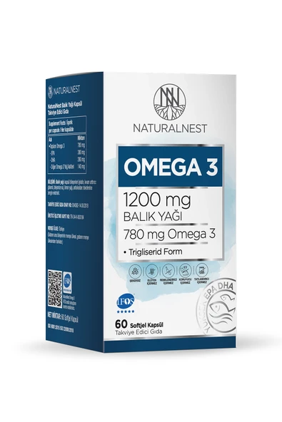 Naturalnest STD Naturalnest Omega 3 1200 Mg 60 Kapsül Balık Yağı Takviyesi ( TEKLİDİR ) ürün görseli 1