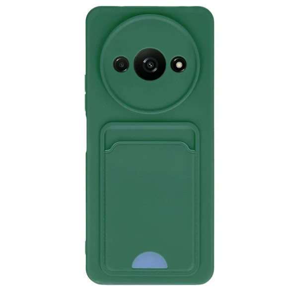 Xiaomi Redmi A3 4g Kılıf Kelvin Kartvizitli Silikon - Koyu Yeşil ürün görseli 1