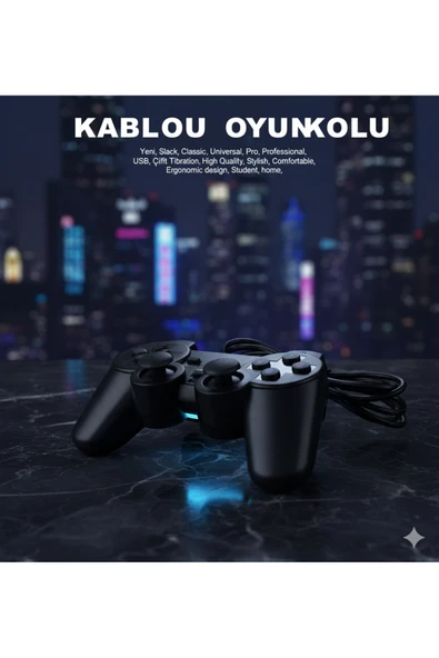 MSYELEKTRONİK SP-208 USB Gamepad: PC ve Laptoplar İçin Kablolu Titreşimli Oyun Kolu ürün görseli 1