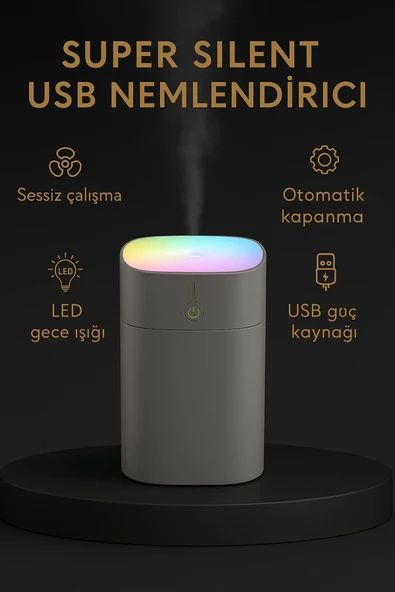 MSYELEKTRONİK 400 ml H2O Ultrasonik Hava Nemlendirici  Buhar MakinesiAroma Difüzörlü ürün görseli 1