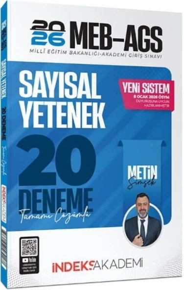 2026 MEB AGS Sayısal Yetenek 20 Deneme İndeks Akademi ürün görseli 1
