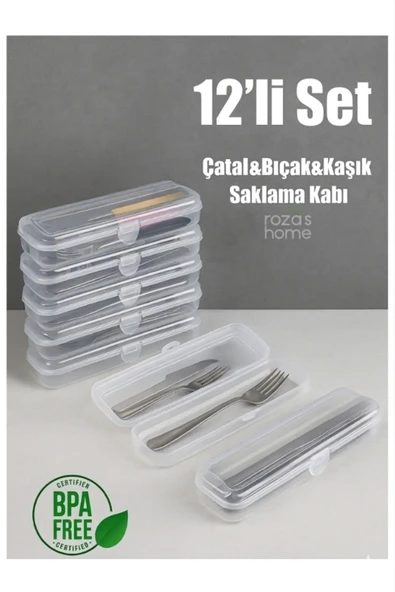 Dükkanönü 12'li Çok Amaçlı Multix Kutu Seyahat Tipi Makyaj Aksesuar Kutusu, Seyahat Kutusu, Çatal Kaşık Kutusu ürün görseli 1