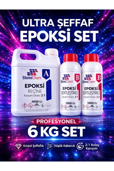 stonechem Ultra Şeffaf Epoksi Reçine 6 Kg Hobi,ahşap,tepsi,magnet Yapımı Için (SÜRPRİZ HEDİYE) ürün görseli 1
