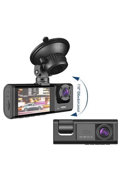 MSYELEKTRONİK Üç Kameralı Wi-Fi Araç İçi Güvenlik Kamerası  G-Sensor  1080P HD  Gece Görüşlü ürün görseli 1