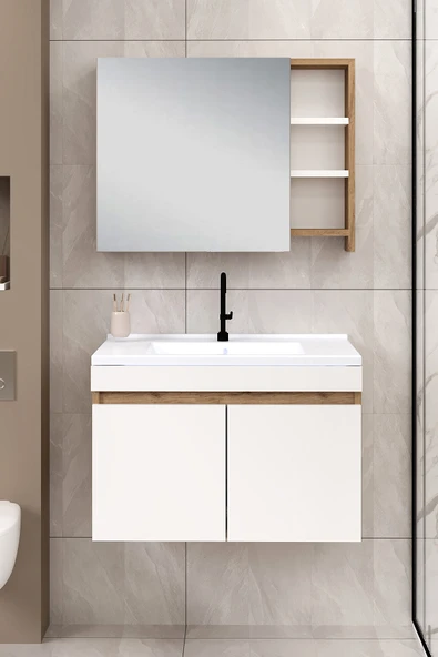 %100 MDF - 80 cm Saura Banyo Dolabı ürün görseli 1