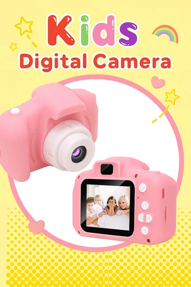 MSYELEKTRONİK Renkli Çocuk Kamerası  Taşınabilir Mini Dijital Fotoğraf Makinesi  Hediyelik Çocuk Kamerası ürün görseli 1