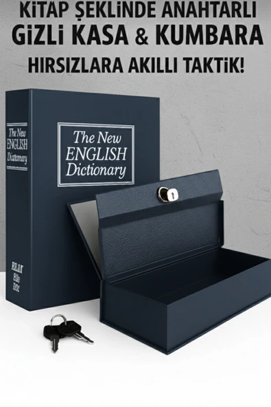 Dimute Shop Kitap Şeklinde Gizli KasaKilitli Saklama Kutusu  Kumbara ürün görseli 1