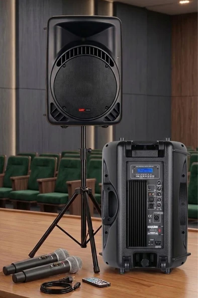 Lastvoice AMPLE-12SET 800W 12 inç Aktif Hoparlör ve Mikrofon Ses Sistemi Seti ürün görseli 1