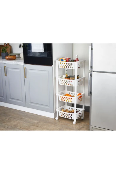 Dükkanönü Multi 4 Katlı Sepet Düzenleyici 40 x 29,5 x 96,5 cm Org-79 ürün görseli 1