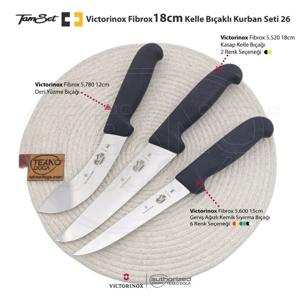 Victorinox Fibrox 16cm Kelle Bıçaklı Kurban Seti 26 ürün görseli 1