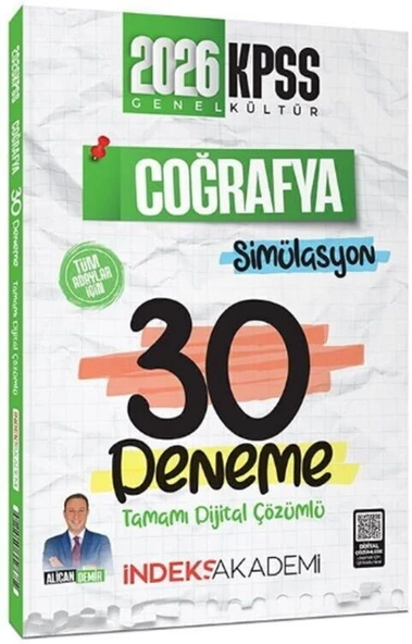 2026 KPSS Coğrafya Simülasyon 30 Deneme İndeks Akademi ürün görseli 1
