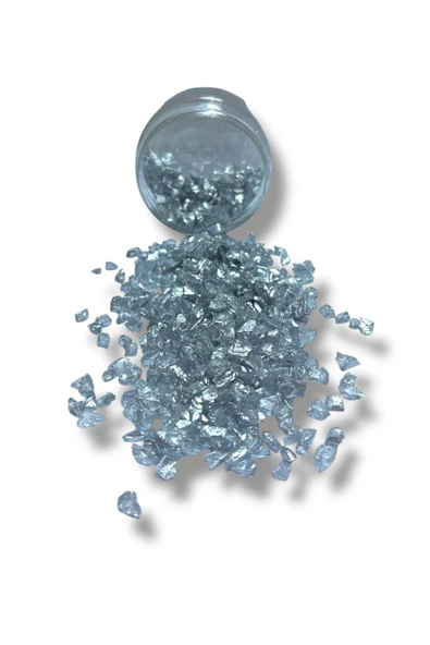 stonechem Epoksi Çalışmalarınız İçin Parlak Cam Kırıkları 4-8 mm GÜMÜŞ SİLVER 100 gr ürün görseli 1
