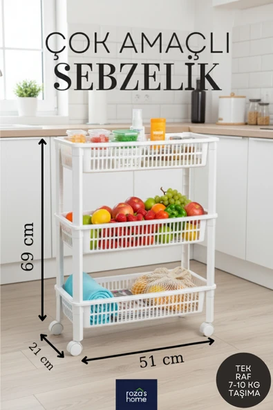 Dükkanönü Basic 3 Katlı Düzenleyici 51 x 20,5 x 68,5 Cm Org-76 ürün görseli 1