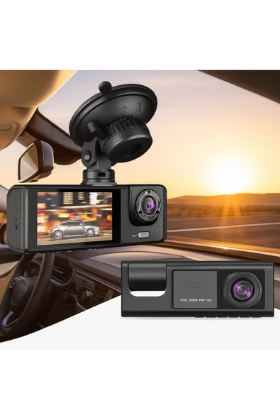 Dimute Shop 3 Kameralı Araç İçi Güvenlik Kamerası1080P Full HD  Gece Görüşlü  G-Sensor Destekli ürün görseli 1
