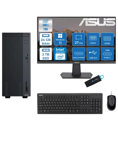 Expertcenter P500MV Core 5-210H 24 GB RAM DDR5 2 TB SSD WİN11PRO ASUS 27'' MONİTÖR C52108512B0D27RNP06 ürün görseli 1