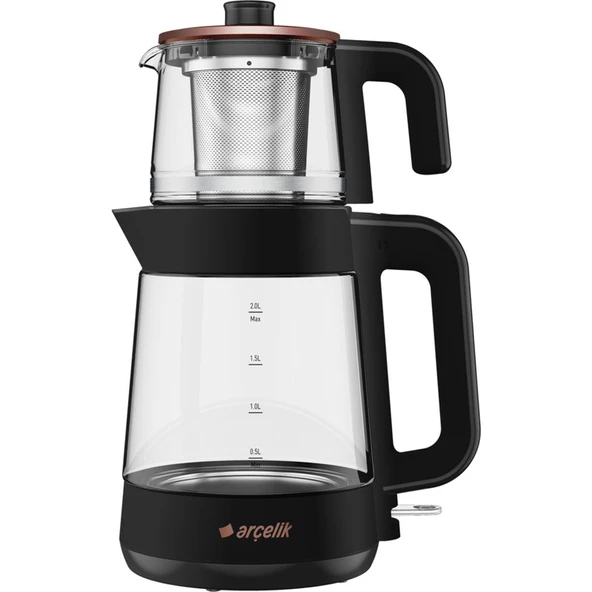CM 6964 S Siyah Çay Makinesi 0,8 L Cam Demlik ve 2 L Su Isıtıcı Kapasitesi ile ürün görseli 1