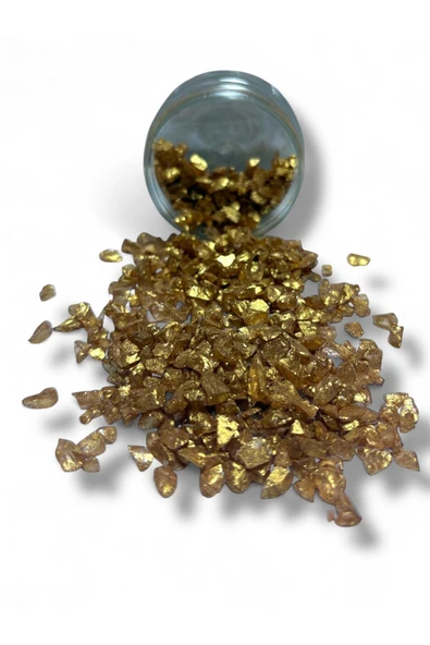 stonechem Epoksi Çalışmalarınız İçin Parlak Cam Kırıkları 4-8 mm ANTİK ALTIN 100 gr ürün görseli 1
