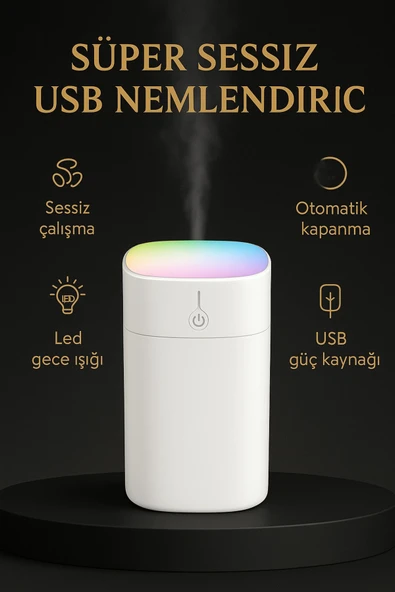 MSYELEKTRONİK 400 ml H2O Ultrasonik Hava Nemlendirici  Buhar MakinesiAroma Difüzörlü ürün görseli 1