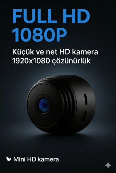 Dimute Shop Mini Kablosuz Wi-Fi Güvenlik Kamerası  1080P HD Çözünürlük  İç  Dış Mekan Kullanımına Uygun ürün görseli 1