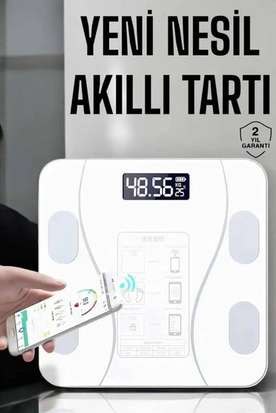 Tartı Baskül Dijital Elektronik Tartı Vücut Analiz Wifi Akıllı Yağ Ölçer ürün görseli 1