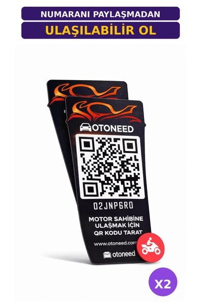 QR Kodlu Motosiklet Etiketi Motor Sahibi İletişim Etiketi Telefon Paylaşmadan Ulaşılabilir Ol ürün görseli 1