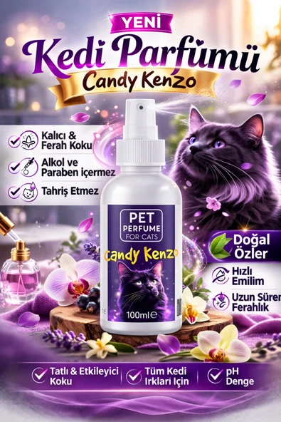 Kedi Parfüm Sprey 100 ml | Candy Nazik ve Dengeli Koku ürün görseli 1