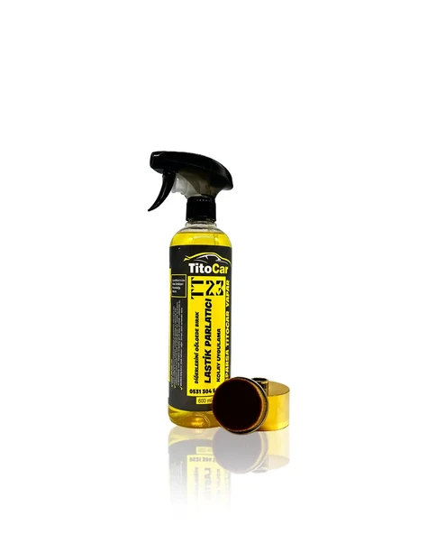 TitoCar VİP TT23 Lastik Spreyi 600 ml + Hazneli Lastik Parlatma Fırçası Gold ürün görseli 1