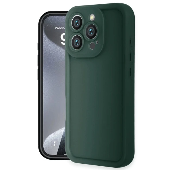Apple İphone 16 Pro Kılıf Viera Silikon - Koyu Yeşil ürün görseli 1