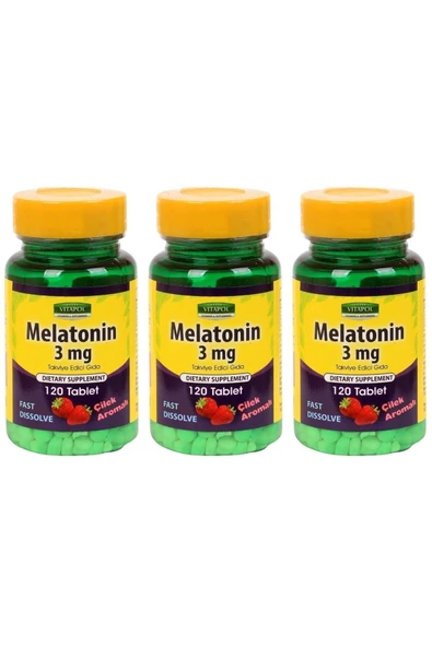 Vitapol Melatonin 3 Mg 3x120 Tablet Çilek Aromalı ürün görseli 1