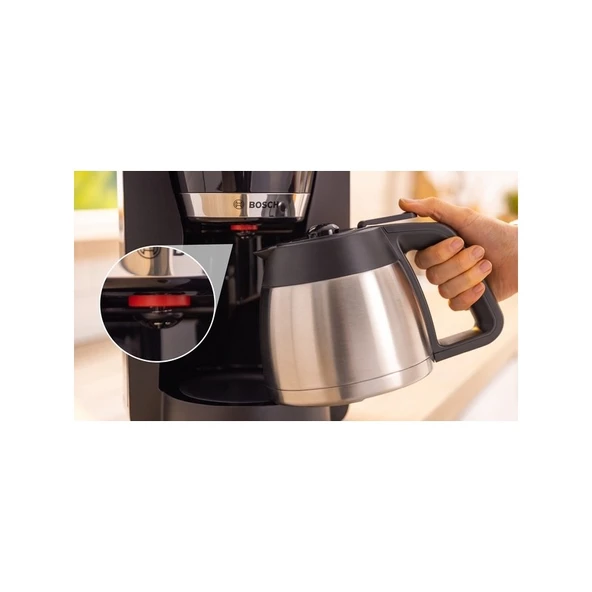 Bosch TKA6M273 Filtre Kahve Makinesi 1,4 lt Kapasiteyle Damlama Emniyeti Özelliği Siyah ürün görseli 1