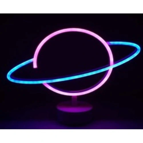 HERŞEYTREND Neon Işıklı Satürn Lamba (Pil + USB) ürün görseli 1