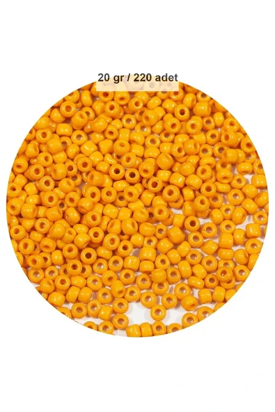 Turuncu Renk 4 mm Yaklaşık 220 adet/20 gram Cam Boncuk Oya Yazma Bileklik ve Kolye ürün görseli 1