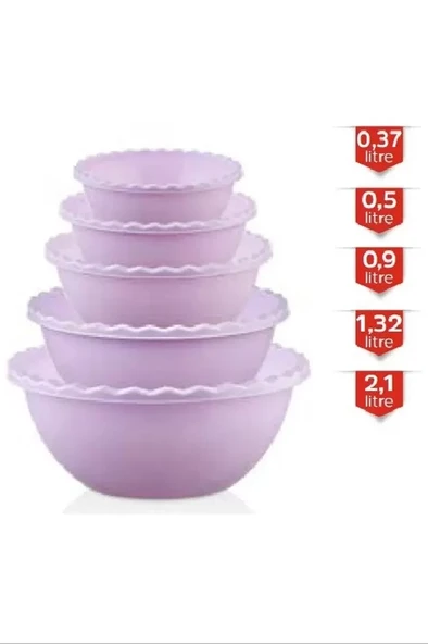 5’li Tırtıllı Yuvarlak Badya Royaleks-MRD809 ürün görseli 1