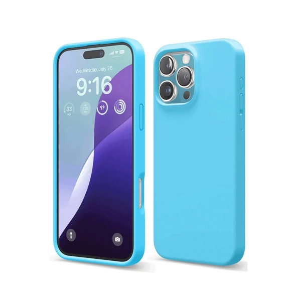 Apple İphone 16 Pro Max Kılıf Nano İçi Kadife Silikon - Mavi ürün görseli 1