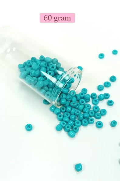 Dökme Cam Kum Boncuk Büyük Boy (6/0) 4 mm - 60 Gram - Camgöbeği Yeşili - BNC118 ürün görseli 1