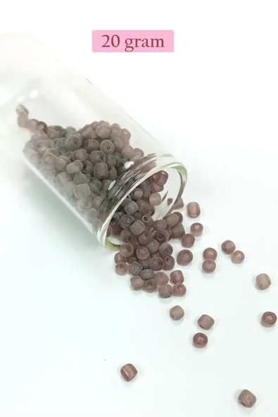 Dökme Cam Kum Boncuk Büyük Boy (6/0) 4 mm - 20 Gram - Şeffaf Gri - BNC105 ürün görseli 1