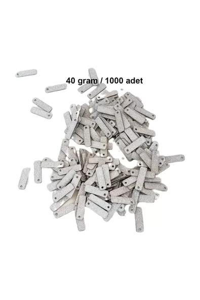 Mat Beyaz 15 x 5 mm Dantel Oya Yazma Halhal Abiye Lazer Kesim Pul 1000 adet / 40 gram ürün görseli 1